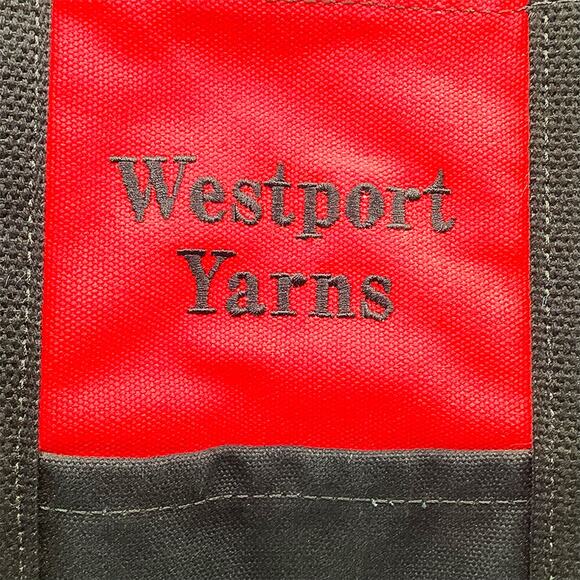 Port Canvas Westport Yarns Red/Black Duck Canvas Crafting Utility Tote Bag - Picture 4 of 10